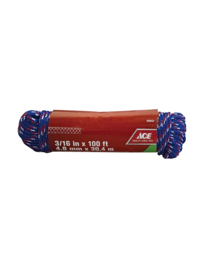 ACE Polypropylene Braided Rope Green and Blue 0.48 cm x 30.48 m 5999432  - Image 2
