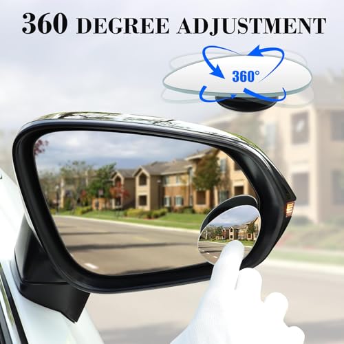 LivTee Blind Spot Mirror, Oval HD Glass Frameless Convex Rear View Mirror with wide angle Adjustable Stick for Cars SUV and Trucks, Pack of 2 - Image 5