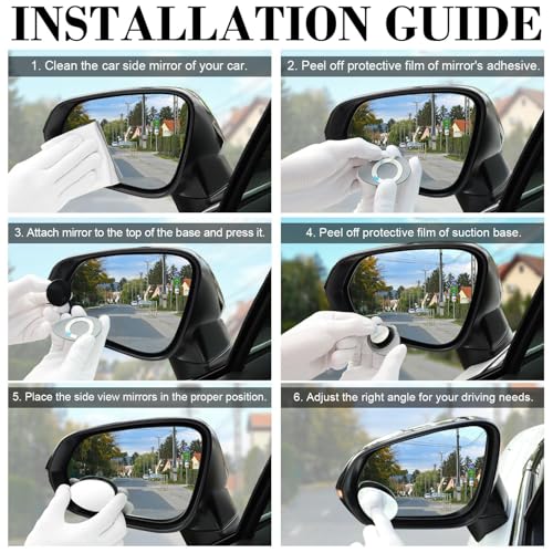 LivTee Blind Spot Mirror, Oval HD Glass Frameless Convex Rear View Mirror with wide angle Adjustable Stick for Cars SUV and Trucks, Pack of 2 - Image 4