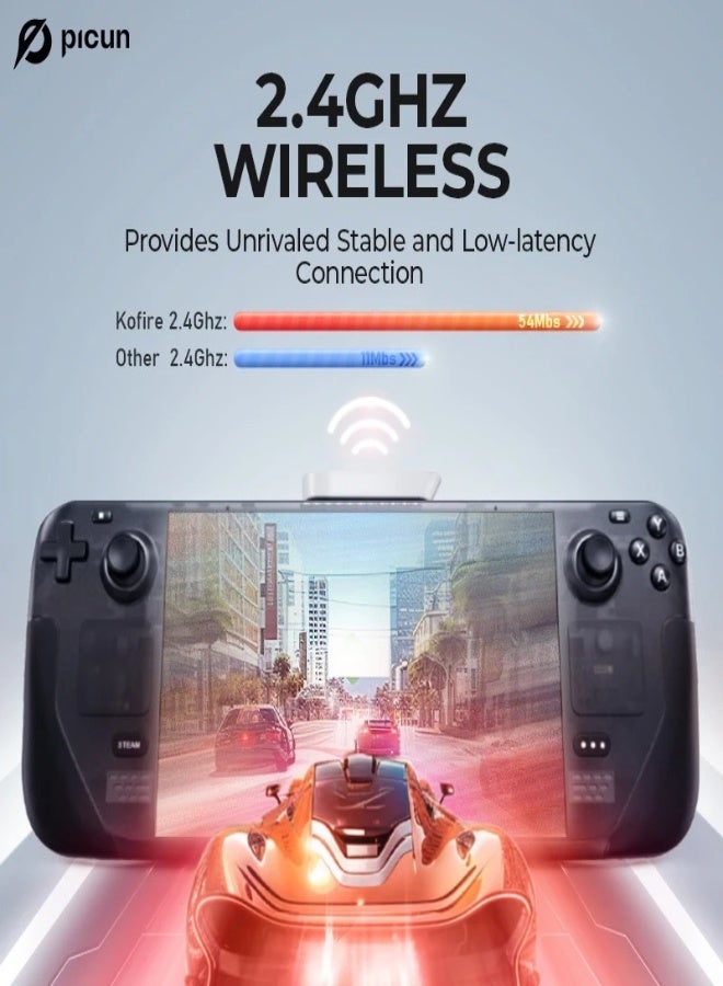 Picun UG-09 Wireless Gaming Headphones with Mic – Bluetooth 5.4 & 2.4GHz, 65H Battery, 53mm 3D Stereo Sound, ENC Noise Canceling, for PS5/PS4/PC/Mobile - Black & Red - Image 4