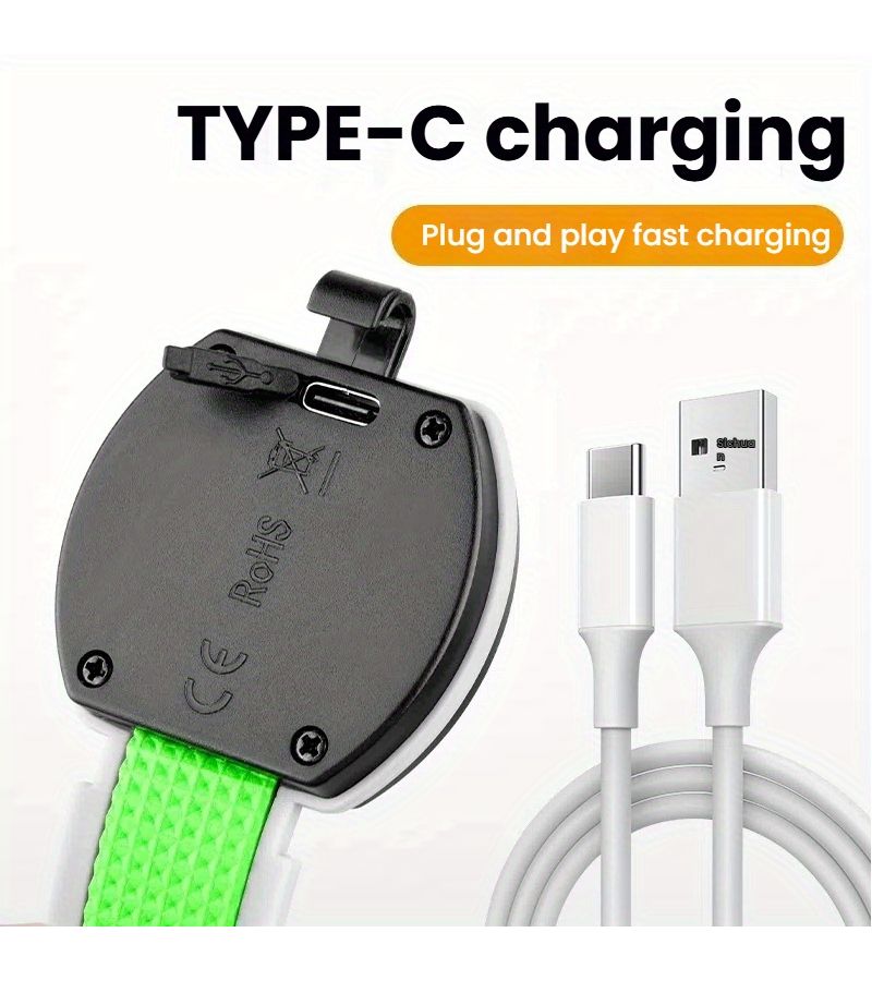 Green Outdoor Running Light Emergency USB Charging 3 Mode LED Sports Light Anti Slip Design Adjustable Wrist Ankle Strap Suitable For Running Night Hiking Safety - Image 4