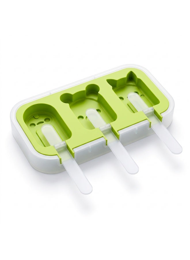 Duravel Silicone Popsicle Mould with Lid, 3 Cavity Animal Shapes, Reusable Ice Pop Molds With Sticks, Easy Release & Clean for Family - Image 3