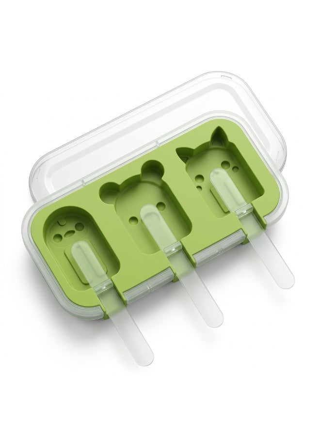 Duravel Silicone Popsicle Mould with Lid, 3 Cavity Animal Shapes, Reusable Ice Pop Molds With Sticks, Easy Release & Clean for Family - Image 2