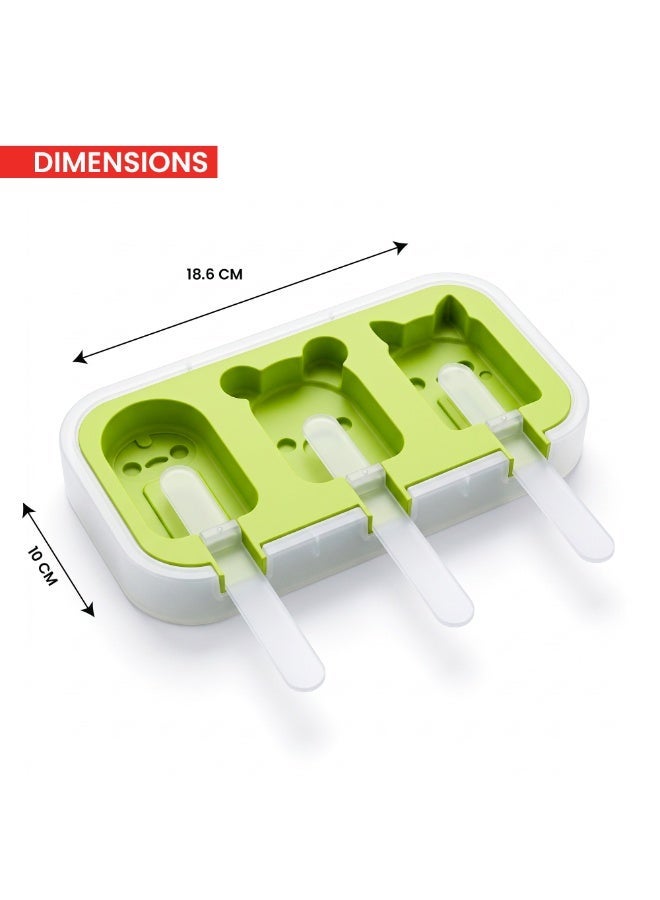 Duravel Silicone Popsicle Mould with Lid, 3 Cavity Animal Shapes, Reusable Ice Pop Molds With Sticks, Easy Release & Clean for Family - Image 4