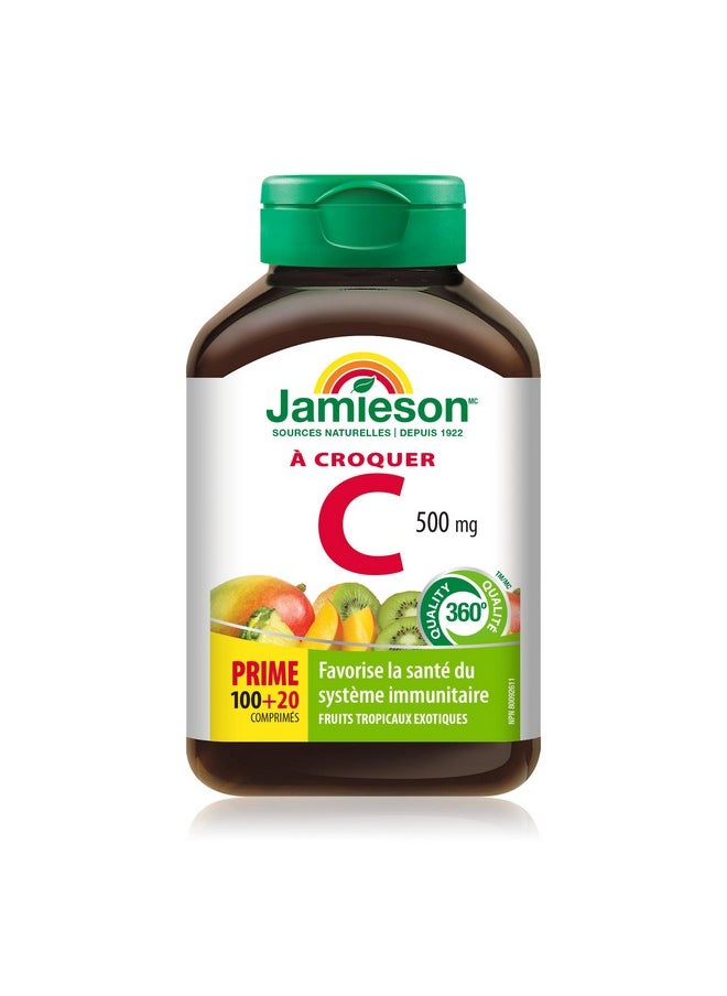 Jamieson Jamieson Chewable Vitamin C 500 mg Exotic Tropical Fruit, 120ct, Imported from Canada)  - Image 2
