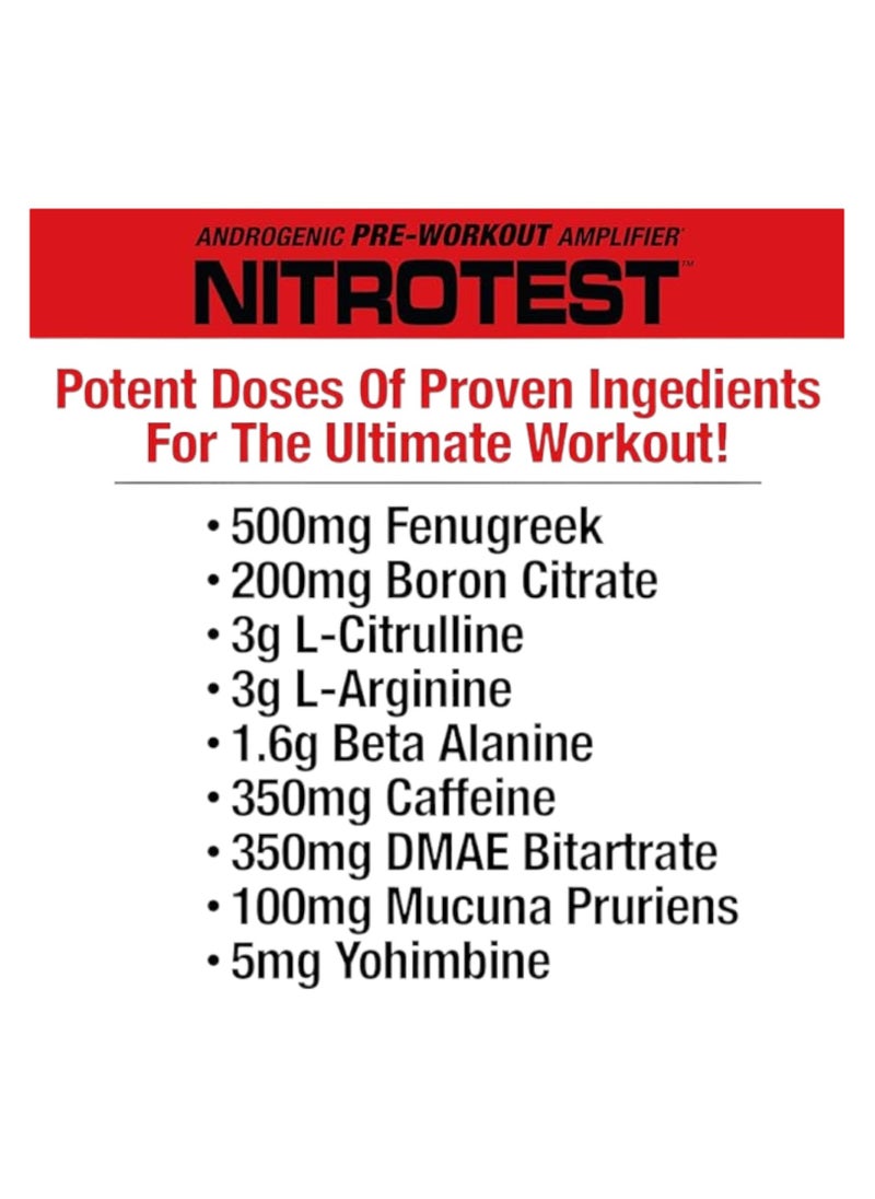 MUSCLEMEDS Nitrotest, Androgenic Pre-Workout Amplifier, Rocket Pop Flavour, 30 Servings  - Image 3