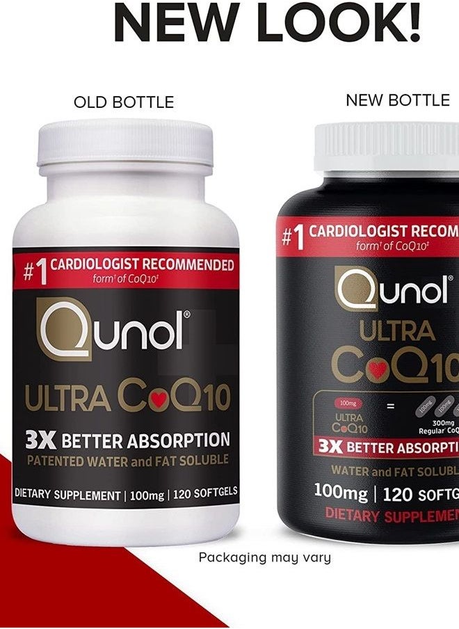 Qunol CoQ10 100mg Softgels - Qunol Ultra 3x Better Absorption Coenzyme Q10 Supplements - Antioxidant Supplement For Vascular And Heart Health & Energy Production - 4 Month Supply - 120 Count  - Image 3