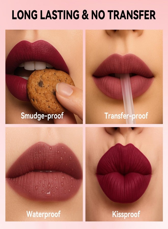 إف في أحمر شفاه سائل مطفي من إف في، يدوم طويلاً، غني بالأصباغ، لا يترك أثراً ومقاوم للماء، أحمر شفاه مقاوم للتلطخ للنساء، نباتي ولم يُختبر على الحيوانات، مناسب للحفلات - مطفي - Image 5