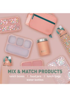 BEOLA Multi Compartment Lunch Box For Kids Adults, rose ash/pattern  - Image 4