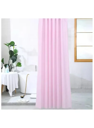 Cuisine Art 180Cm X 180Cm Waterproof Shower Curtain - Mildew Proof Bathroom Curtains With 15 Hooks - Pink