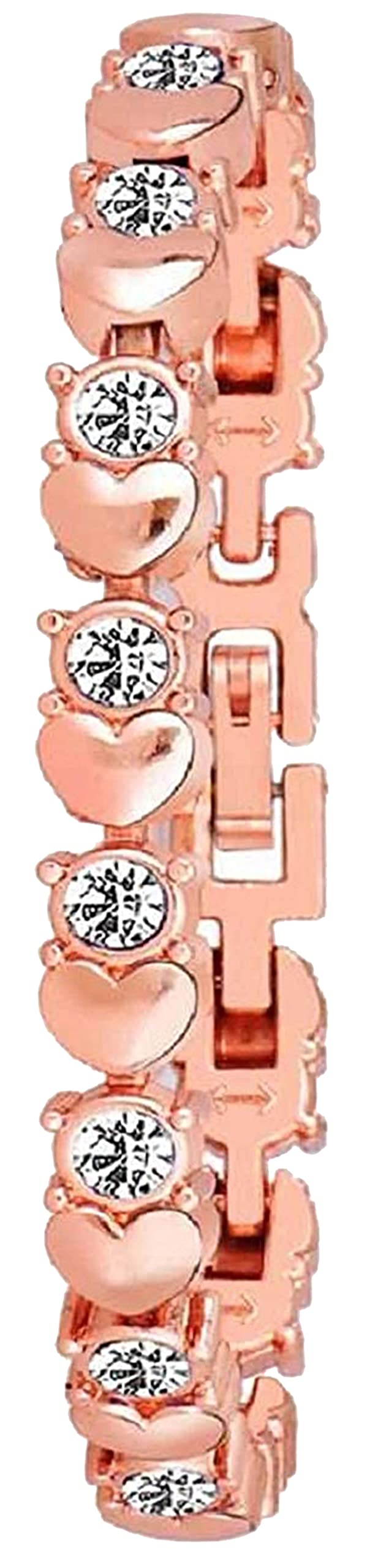 Acnos® Premium 4 Colors Magnet Strap Analogue Women's and Girls Watch Sweet Heart 4 Colors Bracelet Combo for Girl's & Women's Watch (Set of 2) (Rose Gold-4 Point) - Image 2