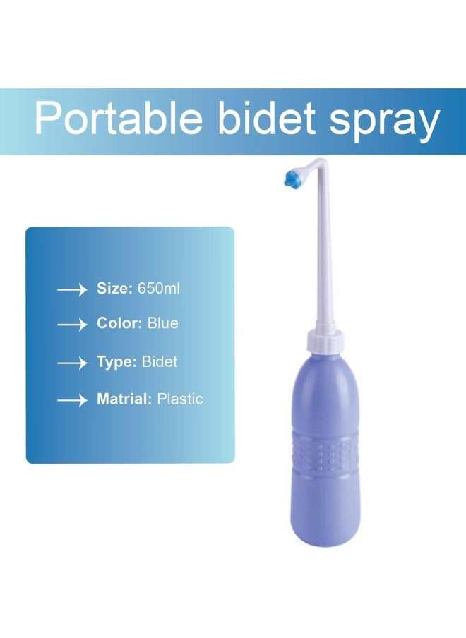 TEGRILO - 650 ml Large Portable shattaf Bidet Bottle Handheld Travel Toilet shataf Hand Spray Seat WaterBlue, Type : BidetMaterial : Plastic - Image 1