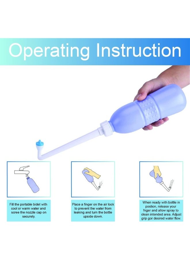 TEGRILO - 650 ml Large Portable shattaf Bidet Bottle Handheld Travel Toilet shataf Hand Spray Seat WaterBlue, Type : BidetMaterial : Plastic - Image 1
