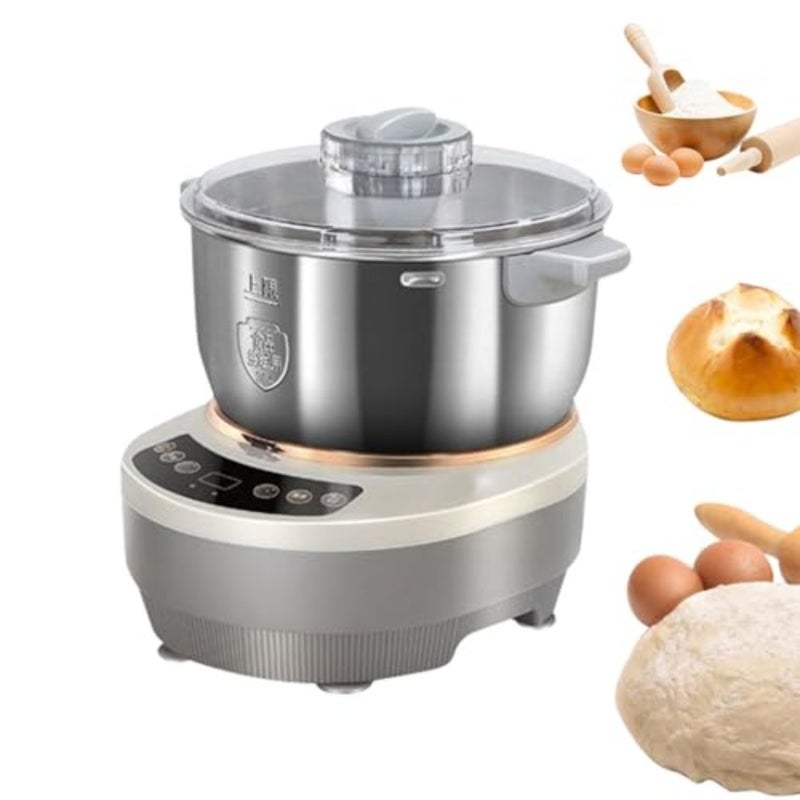 Professional Dough Mixer for Pizza and Bread Making, Stainless Steel, Silver, with Precise Timing Control and Intuitive Touch Panel - Image 1