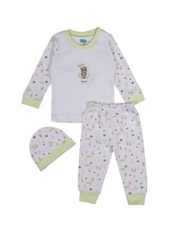 Babies Basic 7 Piece Unisex 100% Cotton Gift Set Include Bib, Blanket, Mitten, Cap, Romper, Top And Bottom Set  - Image 3