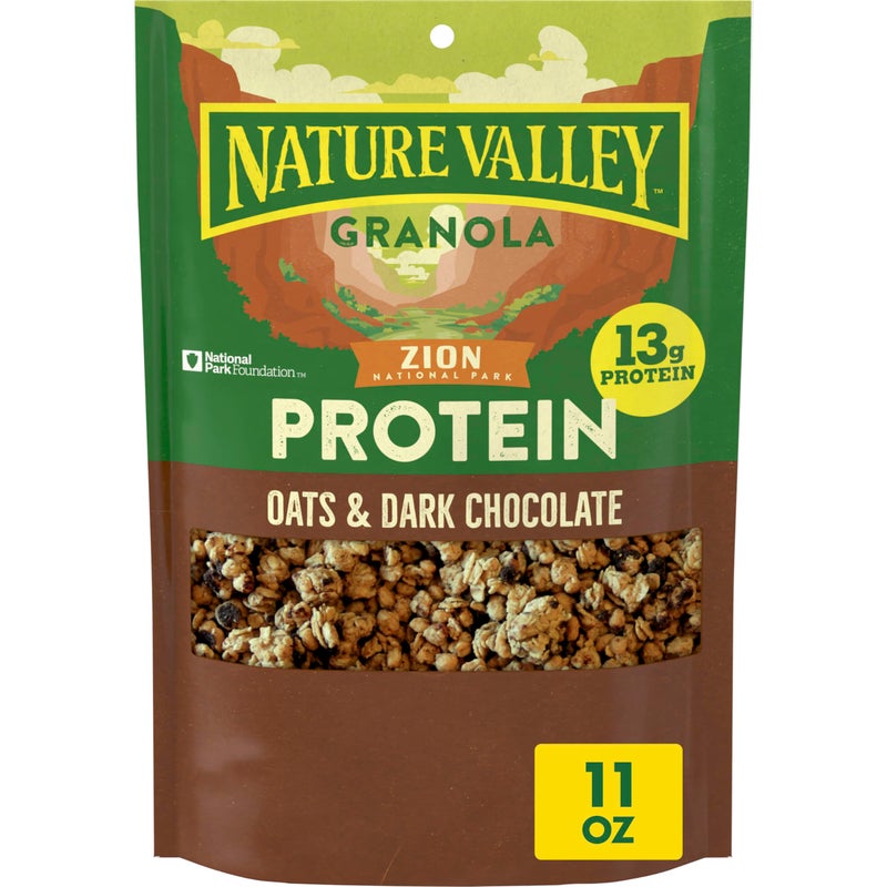 Nature Valley Protein Granola Oats and Dark Chocolate Granola Resealable Snack Pouch 11 oz - Image 3