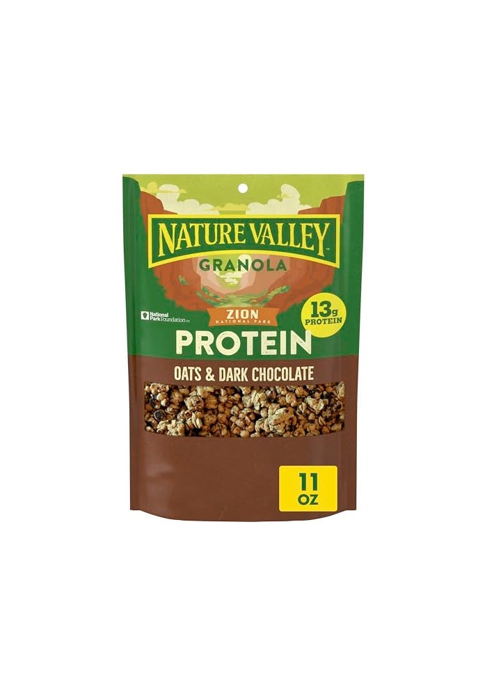 Nature Valley Protein Granola Oats and Dark Chocolate Granola Resealable Snack Pouch 11 oz - Image 1