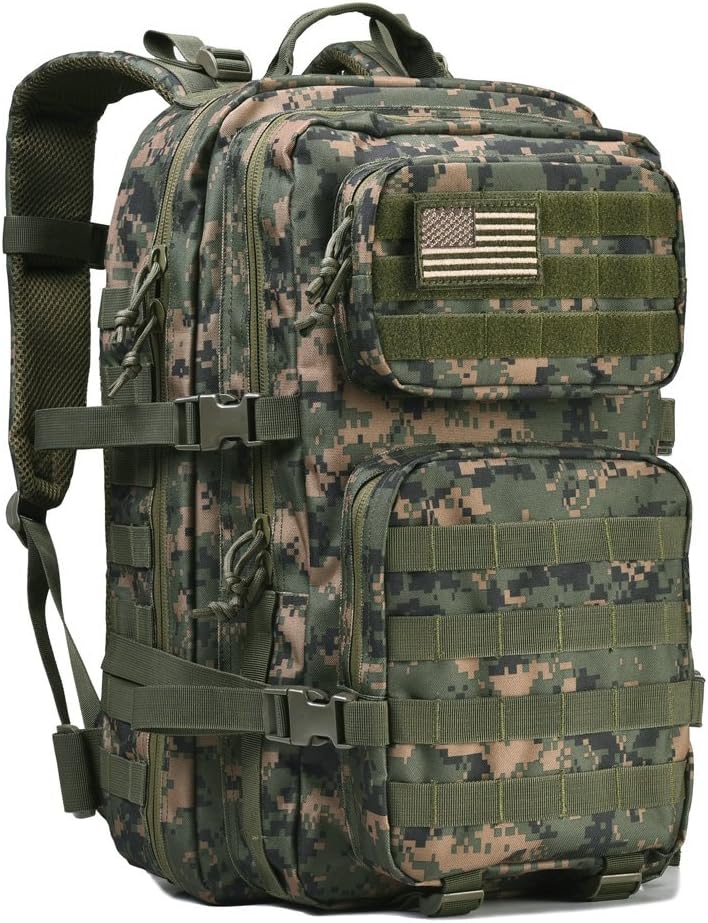 REEBOW GEAR Military Tactical Backpack 40L Assault Pack Army Molle Bug Out Bag Backpacks Black Brown - Image 1