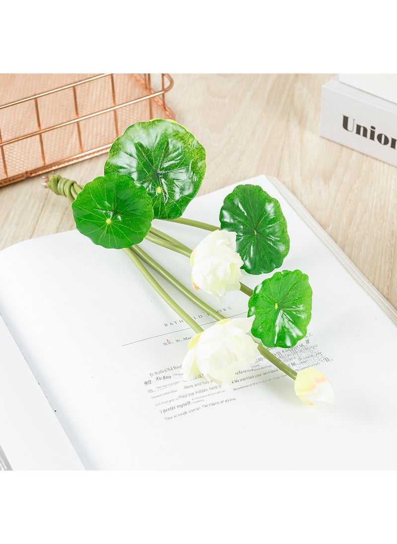 Generic 1 x 5 pcs Artificial Lotus Flowers Bulk for Living Room Pond White 