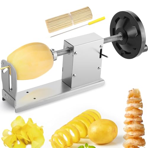 Moongiantgo Manual Tornado Potato Slicer Potato Spiral Cutter 3 in 1 Stainless Steel Twisted Potato Twister French Fry Chips Maker Vegetable Spiralizer for Sweet Potatoes Zucchini Carrots Cucumbers - Image 1