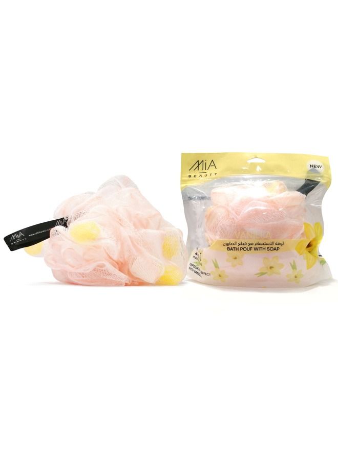 Mia Bath Pouf With Vanilla Soap 120gm