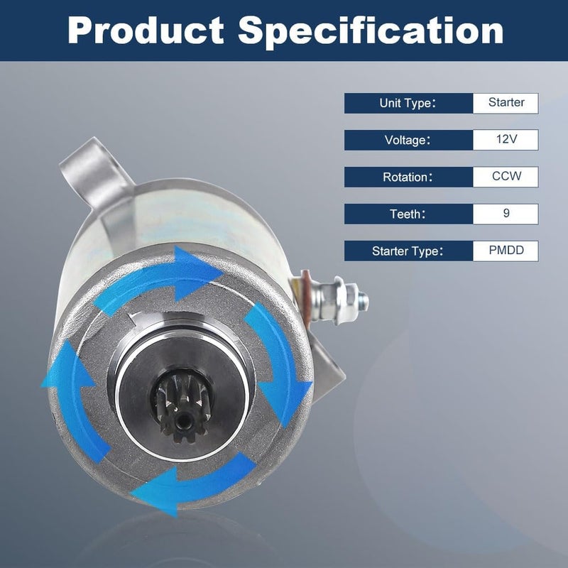 WATERWICH Starter for KAWASAKI Bayou 220 250 KLF220 KLF250 (1988-2011) - Replaces SMU0052, 21163-1130, 21163-1266, 21163-1253 - Image 2
