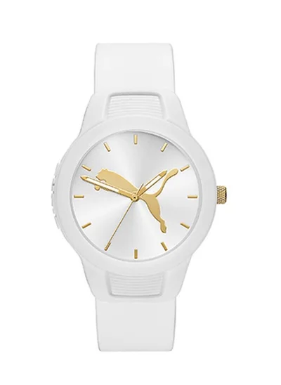 PUMA Reset V2 Silicone Strap Analog Wrist Watch for Women PU P1013-36mm-White