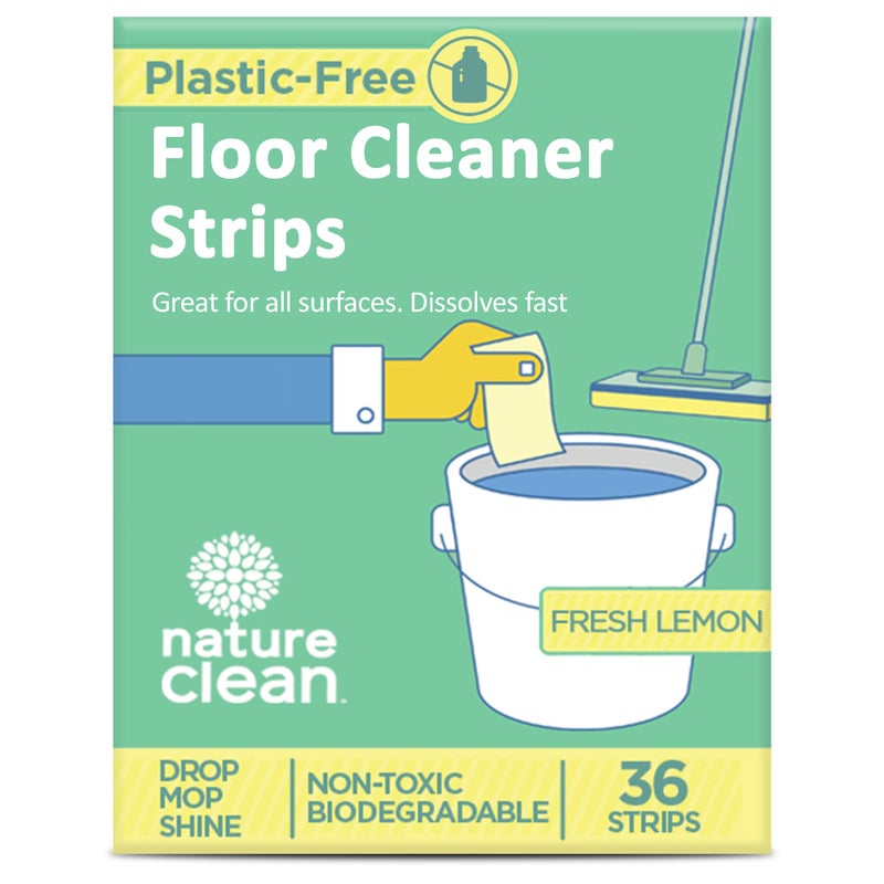 Nature Clean All Natural Wood Floor Cleaner for Mopping 36 Strips NonToxic PlasticFree Packaging Use On Hardwood Laminate Ceramic Tile Linoleum Vinyl Bamboo EcoFriendly
