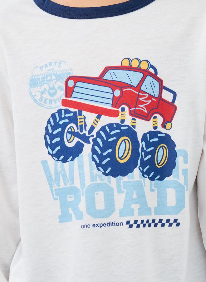 Styli Car Graphic Print T-Shirt and Pyjama Set - Image 4