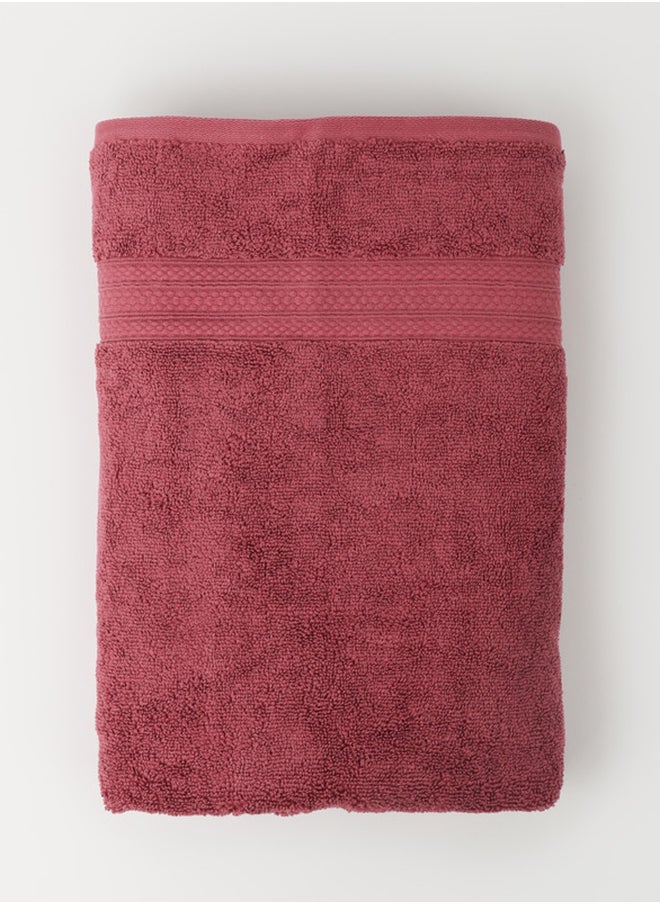 White Rose 4 Piece Bathroom Towel Set -HARMONY - 650 GSM - 100% Cotton Terry - 2 Bath Towel 70X140 cm & 2 Hand Towel 50x90 cm-Premium Touch-Quick Dry - Super Absorbent-Light Maroon  - Image 5