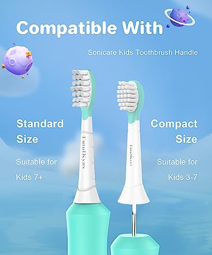 Futulkyus Kids Replacement Heads for Philips Sonicare: 3+ Years Old Children Soft Electric Toothbrush Compact Child Brush Head for Boys Girls, Pink & Blue 8 Pack - Image 3
