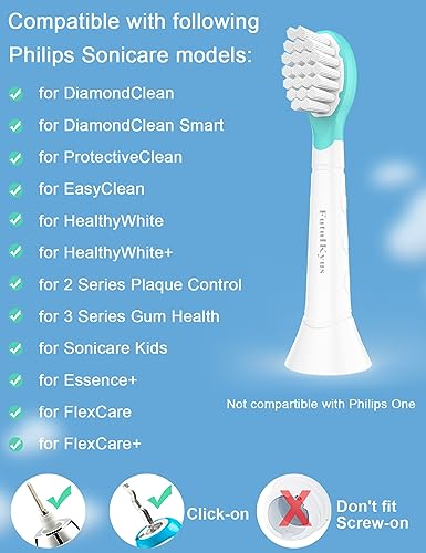 Futulkyus Kids Replacement Heads for Philips Sonicare: 3+ Years Old Children Soft Electric Toothbrush Compact Child Brush Head for Boys Girls, Pink & Blue 8 Pack - Image 2