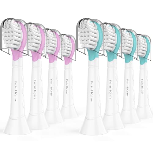 Futulkyus Kids Replacement Heads for Philips Sonicare: 3+ Years Old Children Soft Electric Toothbrush Compact Child Brush Head for Boys Girls, Pink & Blue 8 Pack - Image 1