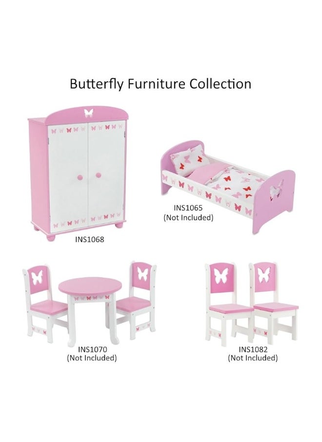 Emily Rose Emily Rose 18 Inch Doll Wooden Furniture - Clothes & Accessories Storage Closet Armoire | 18" Doll Clothing Pink Wardrobe, Includes 5 Wooden Hangers | Compatible with 18-in American Girl Doll Clothes  - Image 3