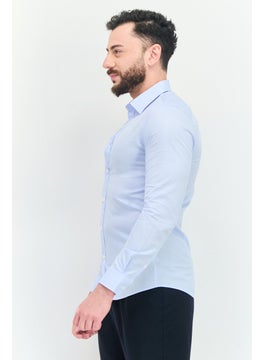 Selected Homme Men Slim Fit Stripes Long Sleeves Casual Shirt, Sky Blue  - Image 4