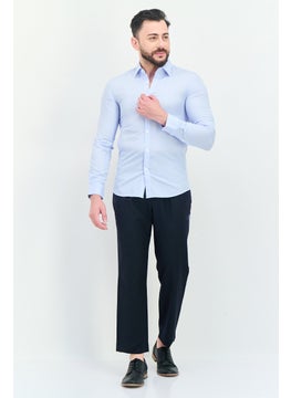 Selected Homme Men Slim Fit Stripes Long Sleeves Casual Shirt, Sky Blue  - Image 3