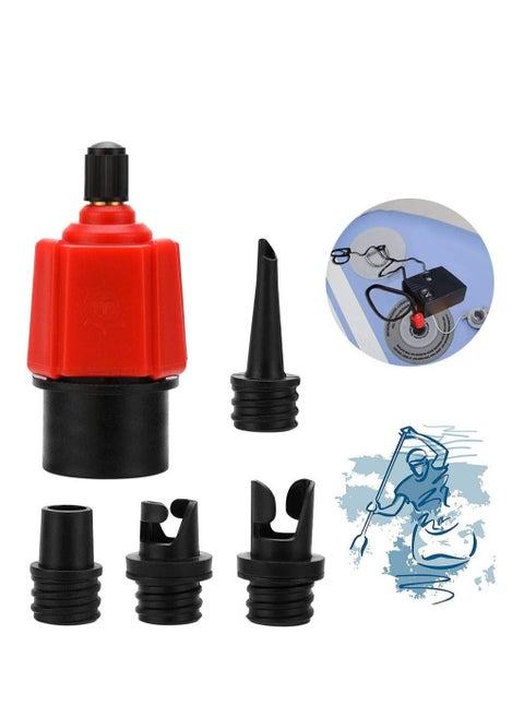 Boat Air Valve Adapter Kit - 4 Accessories for SUP, Kayak, Inflatable Boat and Bed