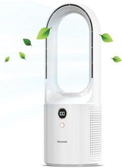 Moxedo Desktop Bladeless Fan Mini Cooling Fan with 6-Speed Options, USB Rechargeable Battery, LED Digital Display, Personal Portable Cordless Fan for Desk Home, Office, Bedroom