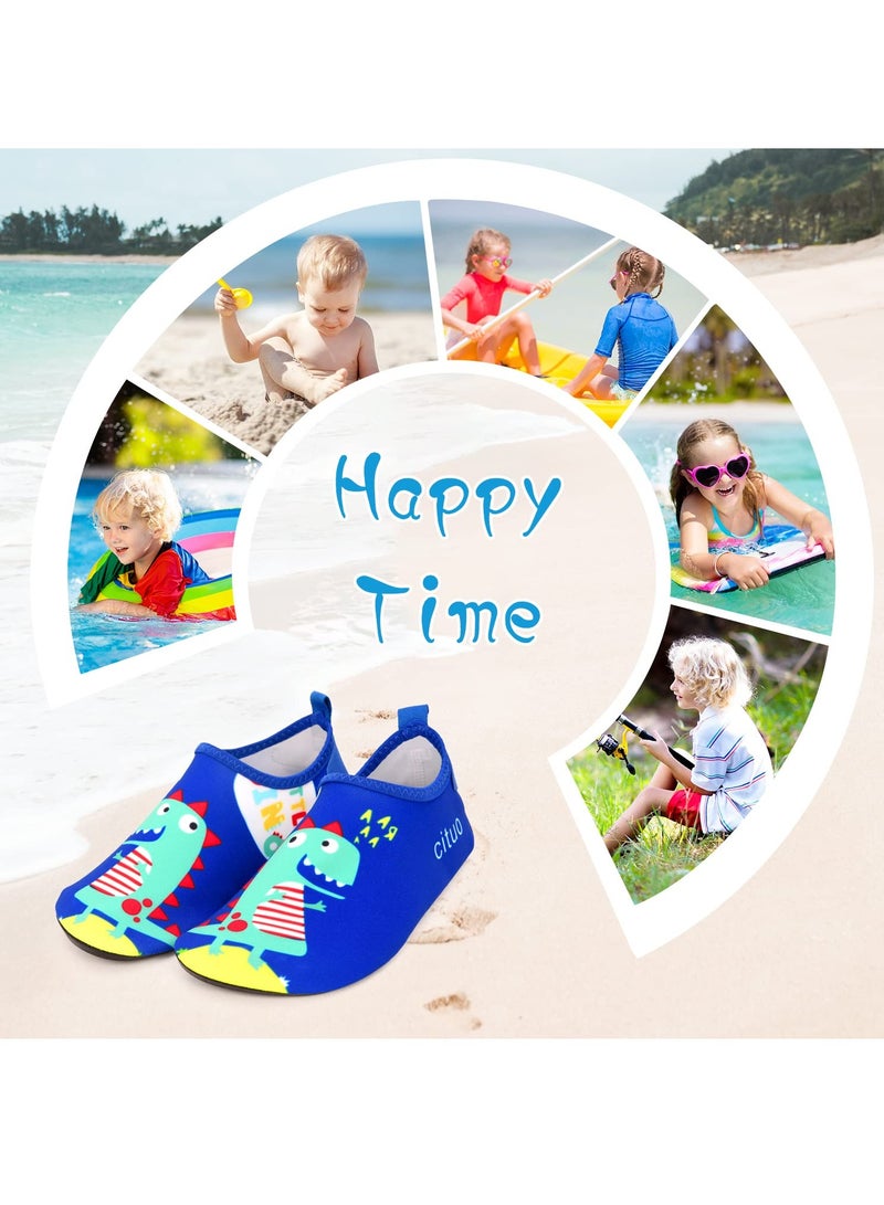 Generic Water Shoes for Kid Outdoor Quick Dry Barefoot Aqua Socks Beach Shoes for Sport Beach Swim Surf Lightweight Toddler Little Girl Boy (Blue Dinosaur)  - Image 5