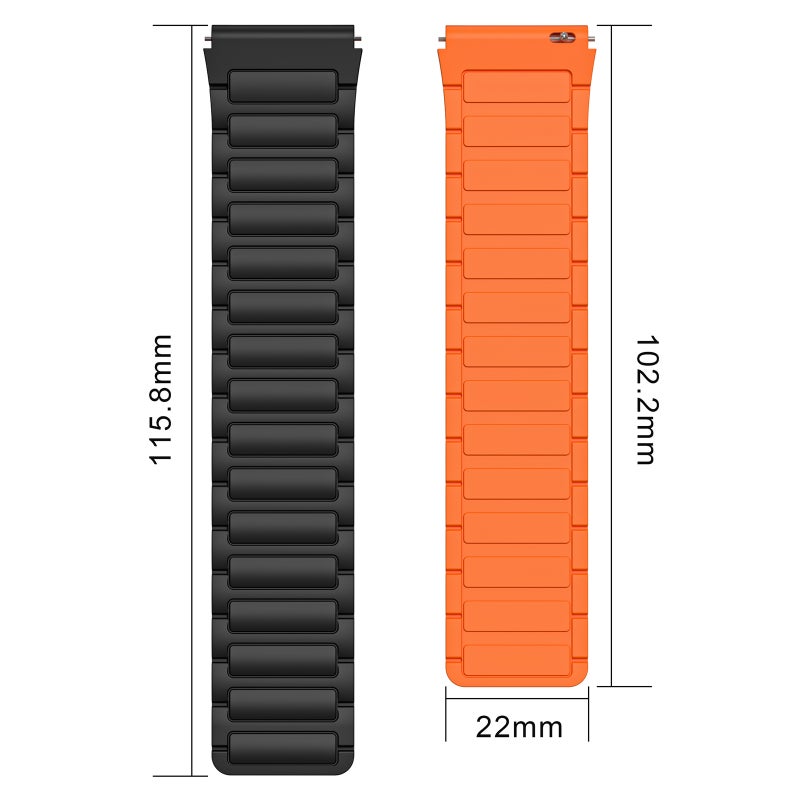 erorex For Amazfit Watch Gtr 2 22Mm I-Shaped Magnetic Silicone Watch Band(Black) - Image 5