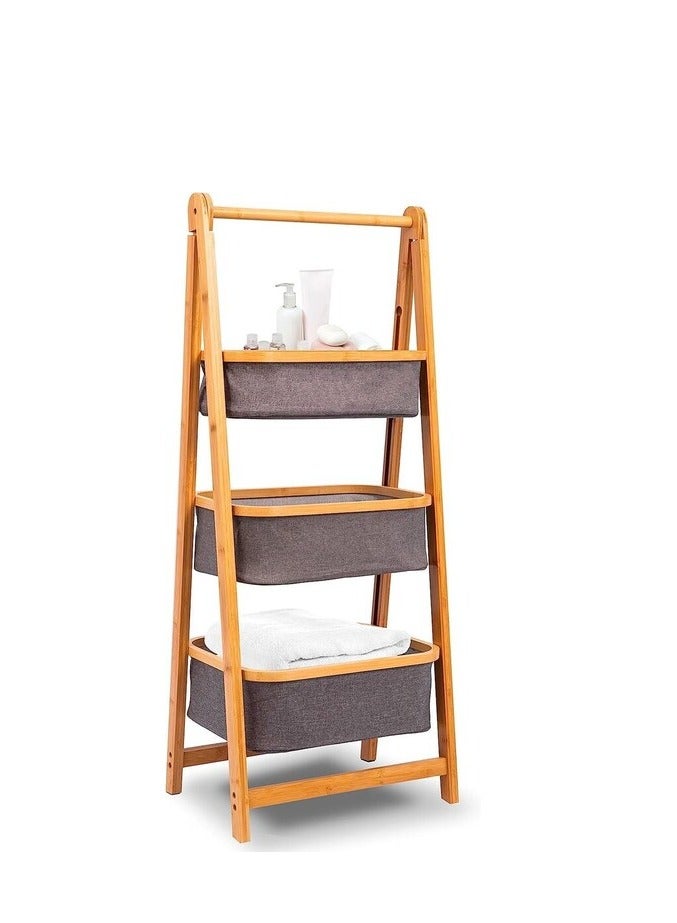 Atraux 3-Tier Portable Laundry Storage Rack With Removable Baskets - Image 1
