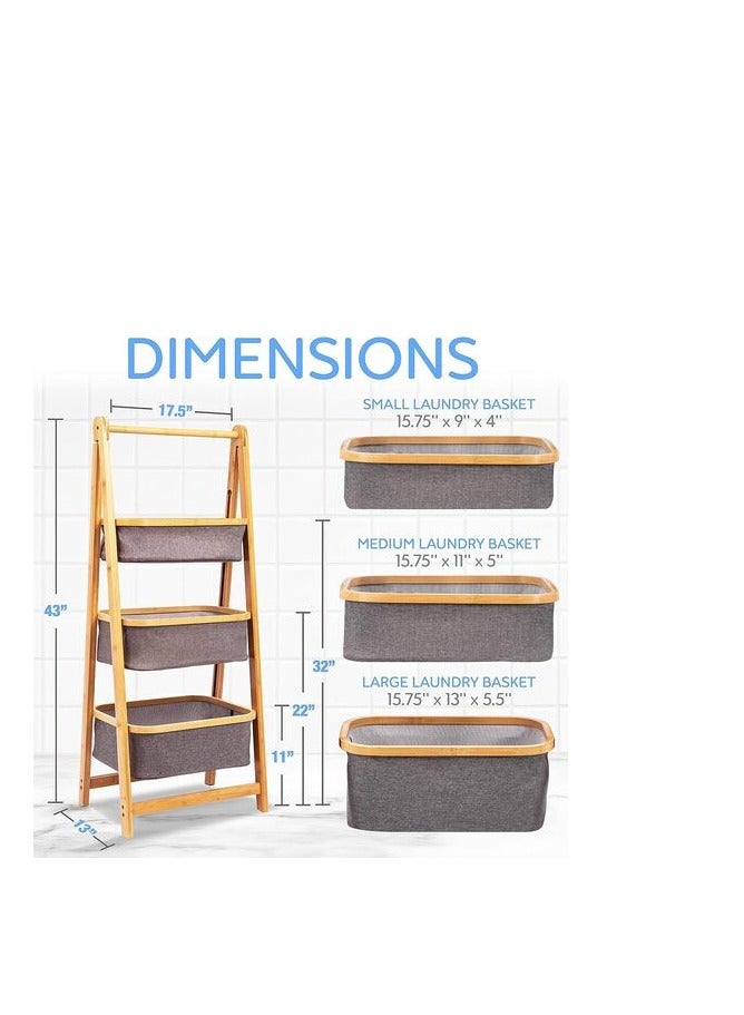 Atraux 3-Tier Portable Laundry Storage Rack With Removable Baskets - Image 2