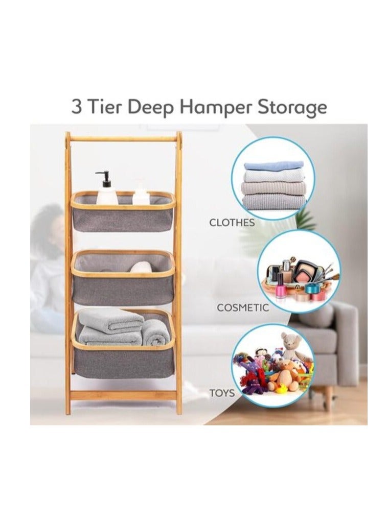 Atraux 3-Tier Portable Laundry Storage Rack With Removable Baskets - Image 4