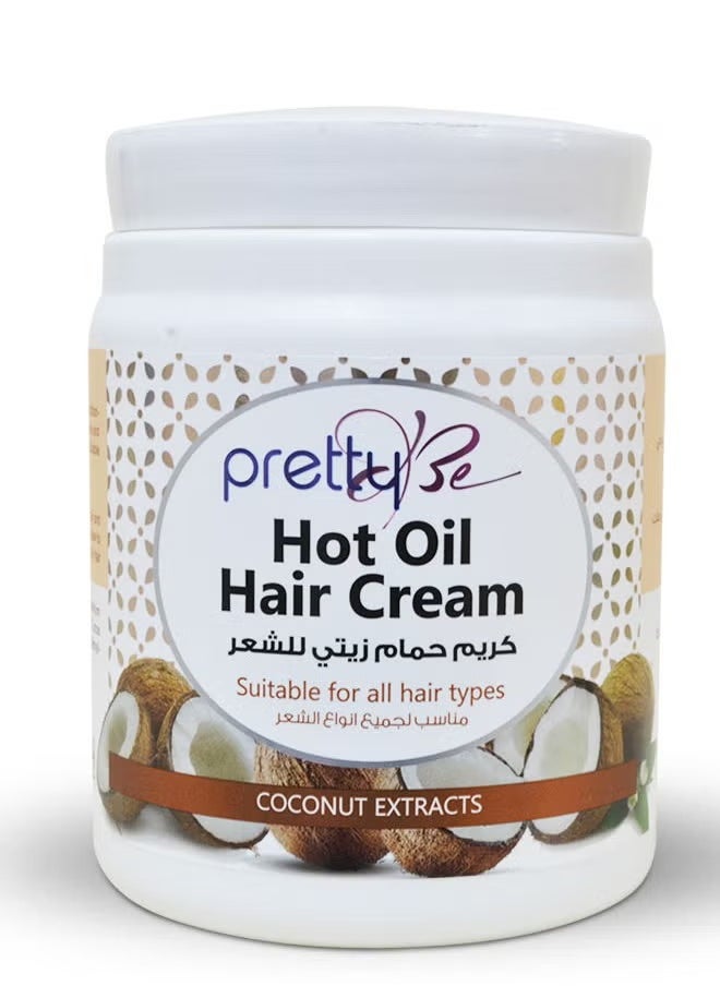 Pretty Be Hot Oil Hair Cream With Coconut Extracts, Suitable For All Hair Types - 1000ml 
