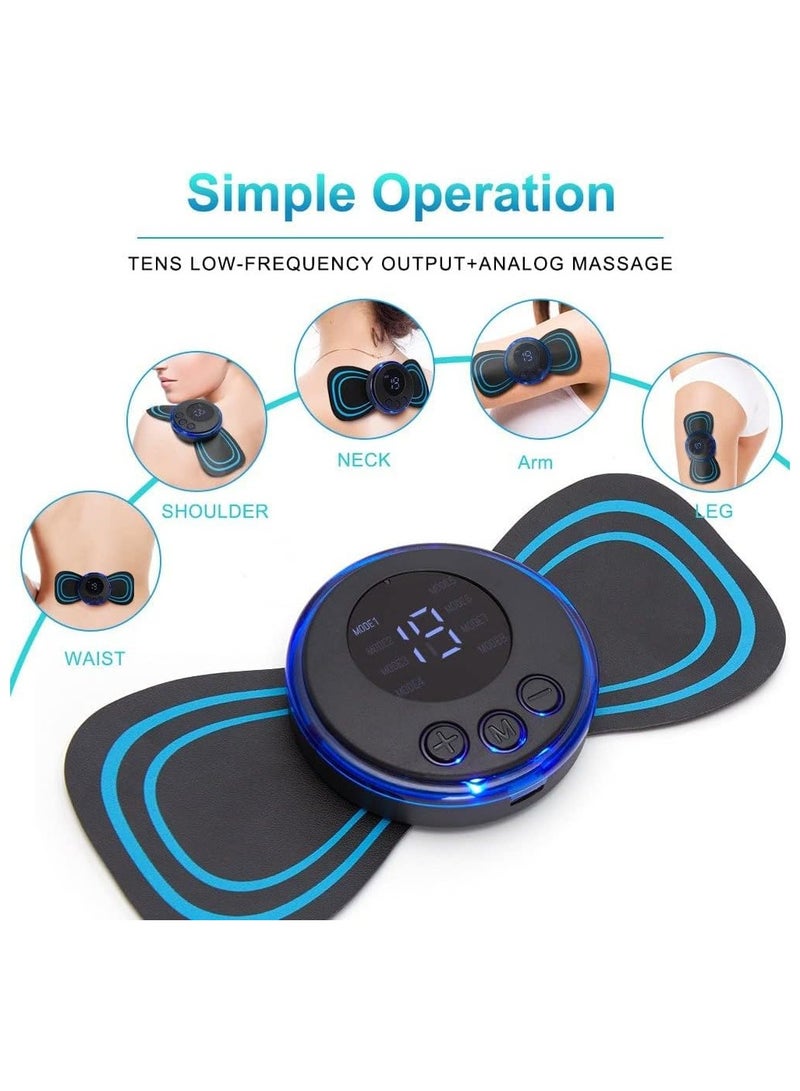 إسكدنيا Full Body Mini Massager with 8 Modes/19 Levels Electric Rechargeable Portable Pain Relief EMS Acupoint Massage Patch for Shoulder,Neck,Arms,Legs - Image 2