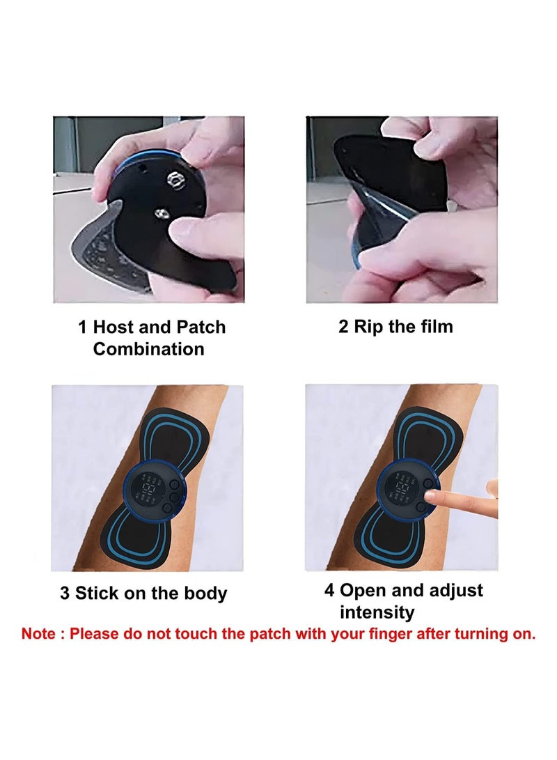 إسكدنيا Full Body Mini Massager with 8 Modes/19 Levels Electric Rechargeable Portable Pain Relief EMS Acupoint Massage Patch for Shoulder,Neck,Arms,Legs - Image 4
