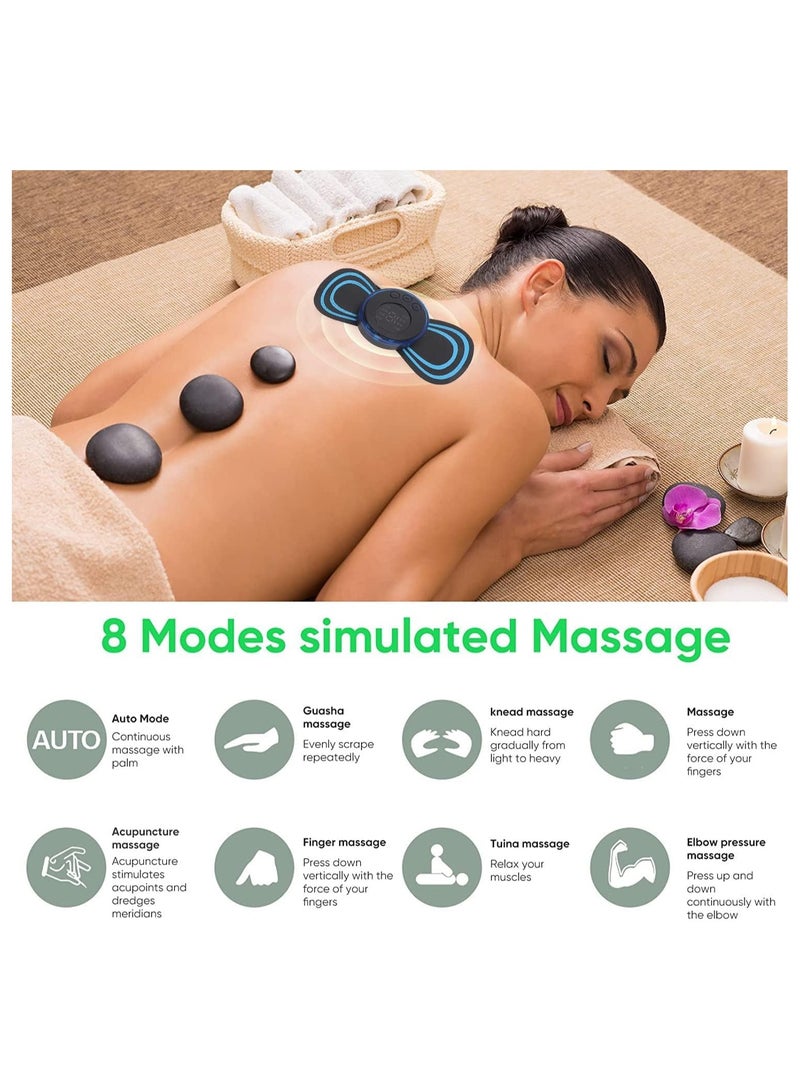 إسكدنيا Full Body Mini Massager with 8 Modes/19 Levels Electric Rechargeable Portable Pain Relief EMS Acupoint Massage Patch for Shoulder,Neck,Arms,Legs - Image 3
