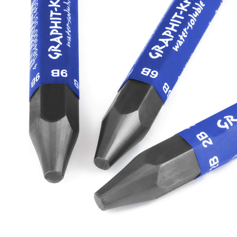 Lyra graphit Stick - Water Soluble Graphite Shading and Sketching Crayon - Pack of 3-2B / 6B / 9B - Image 2