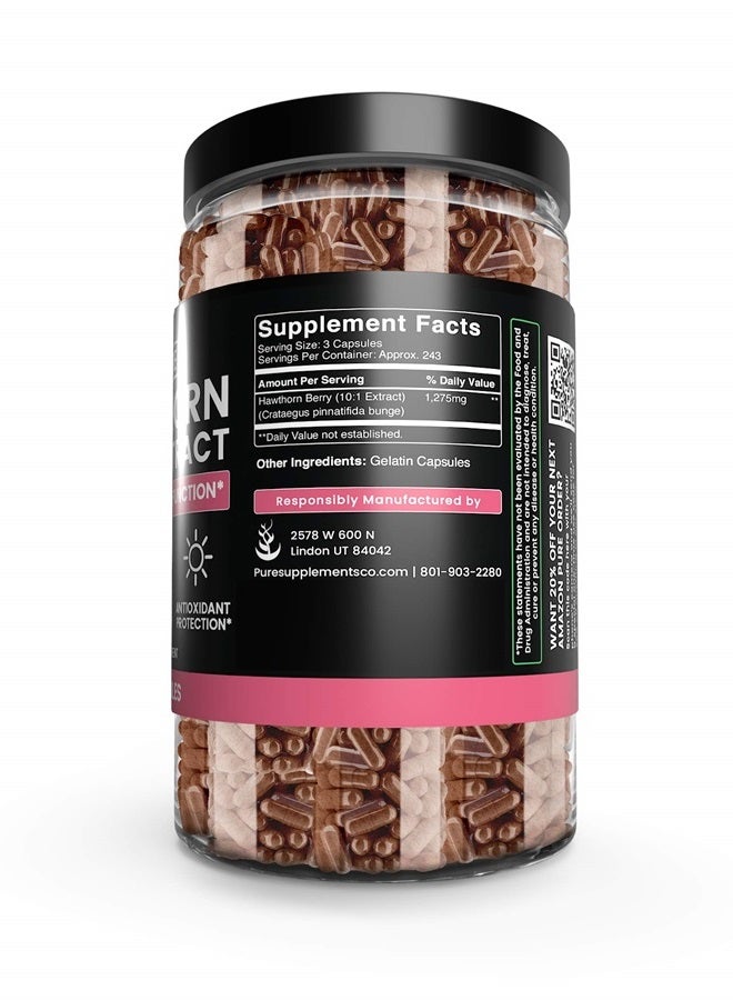 Pure Organic Ingredients Hawthorn Berry Extract (730 Capsules) Pure & Natural, No Additives Or Fillers - Image 3