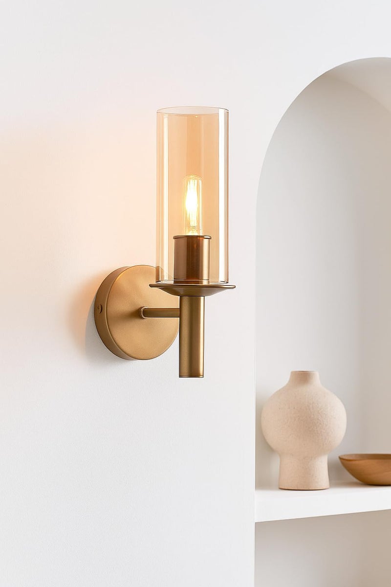 CORALTREE CORAL TREE Modern Wall Light for Living Room & Bedroom – Elegant Gold Finish with Frosted Glass Shade | LED Compatible Sconce for Hallway, Lobby & Home Décor Comes with E-27 Holder - Image 4